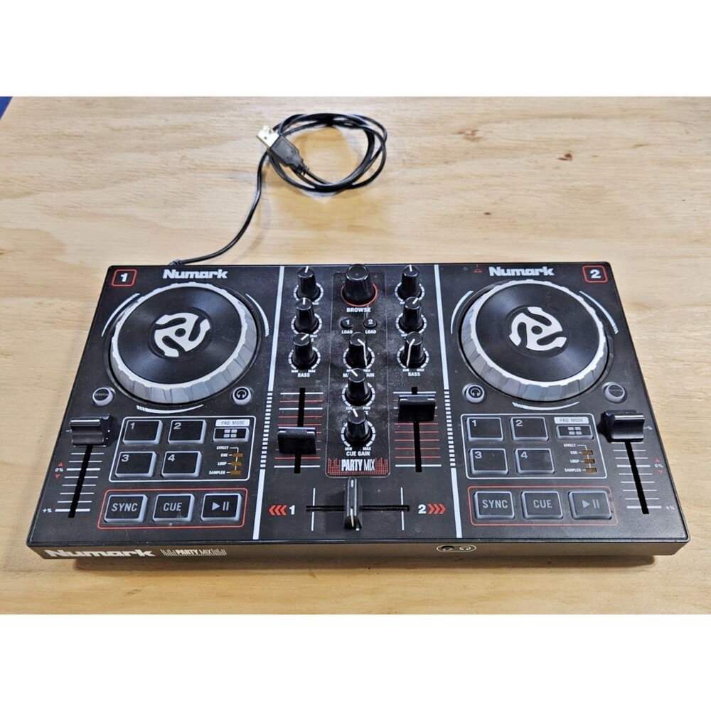 Numark Party Mix 2-Deck 2-Channel DJ Controller Mixer 8 Pads LED USB